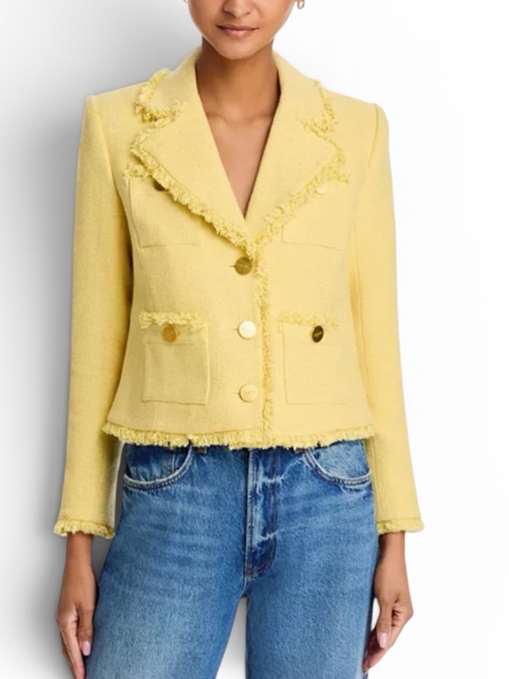 L'AGENCE Sylvia Collared Blazer in Yellow NWT
